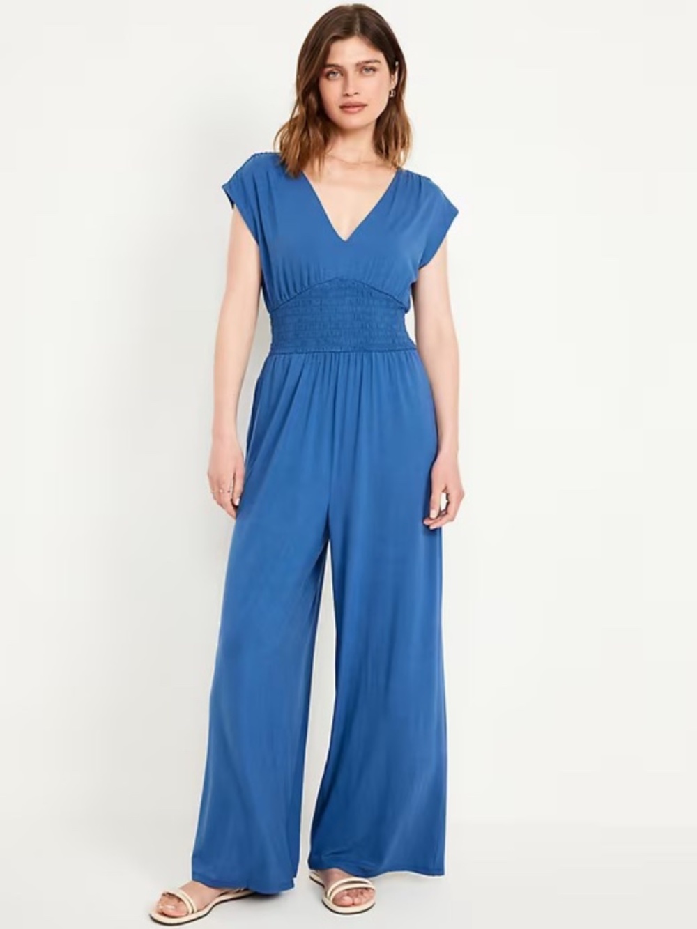 V-Neck Waist Defined Jumpsuit